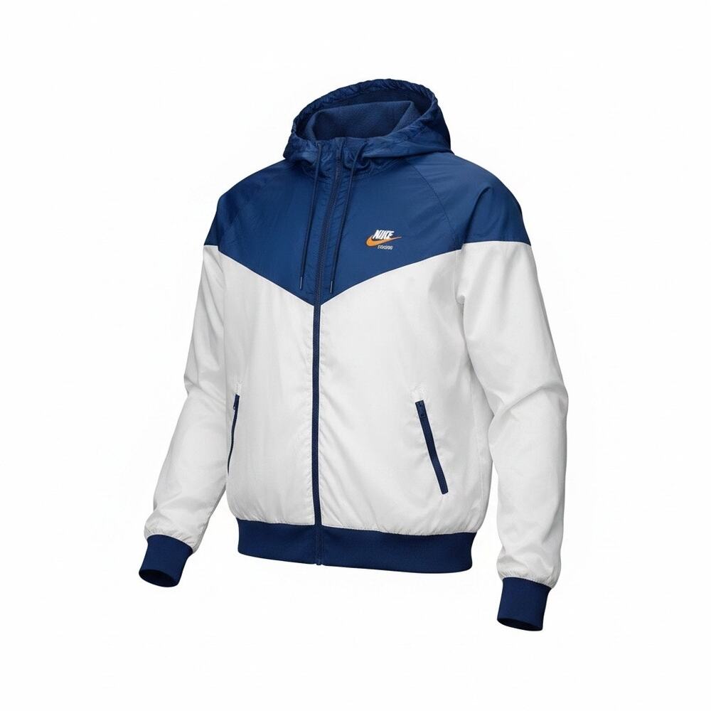 Nike Chicago Blue White Colorblock Hooded Windbreaker Size L